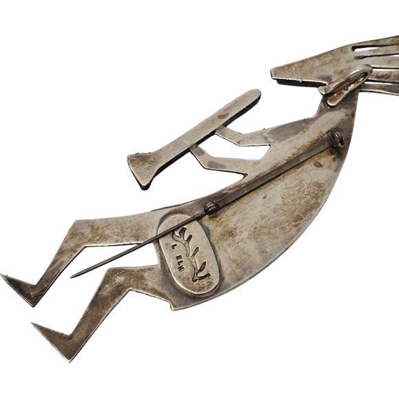 Native Amercan Michael Little Elk Sterling Silver Kokopelli Pin/Pendant #20837 - Picture 7 of 10